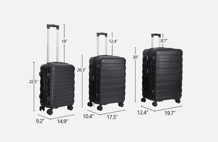 Expandable Luggage With Wheels Set 3 Piece 21" 26" 30"