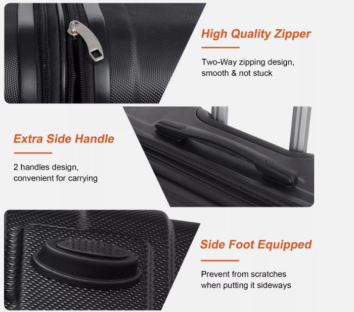 Expandable Luggage With Wheels Set 3 Piece 21" 26" 30"