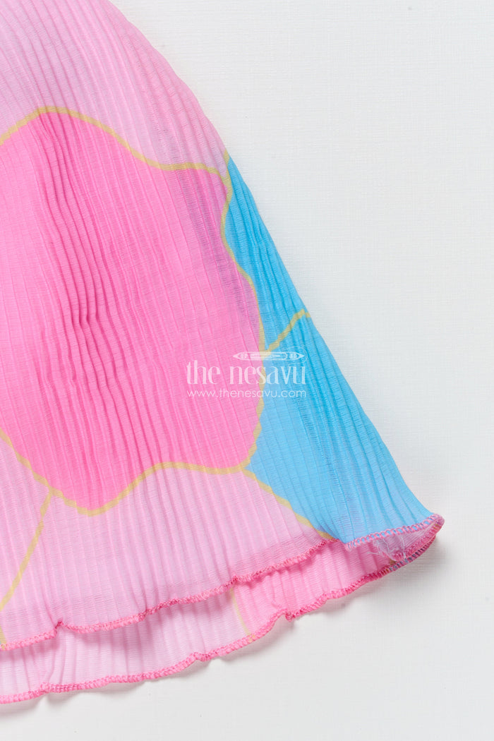 The Nesavu Girls Fancy Frock Fancy Frock for Baby Girls for Birthdays and Festive Celebrations Nesavu Nesavu fancy frock baby girls digital floral print butterfly detail parties