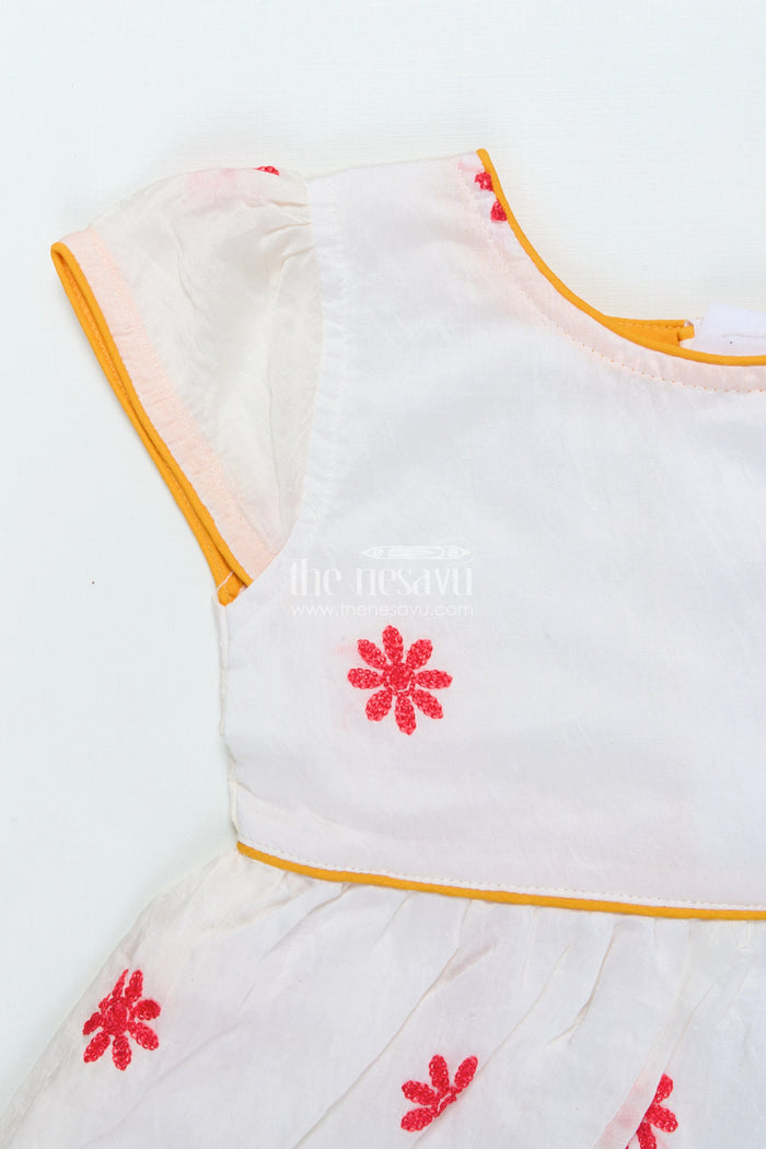 The Nesavu Girls Fancy Frock Fancy Frock for Girls for Parties and Festive Dressing Nesavu Nesavu fancy georgette frock girls embroidery weddings parties festive occasions