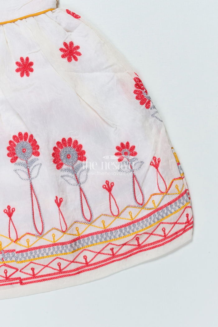 The Nesavu Girls Fancy Frock Fancy Frock for Girls for Parties and Festive Dressing Nesavu Nesavu fancy georgette frock girls embroidery weddings parties festive occasions