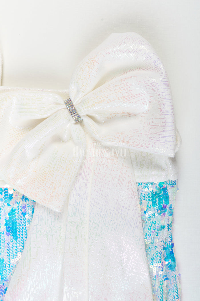 The Nesavu Girls Fancy Party Frock Fancy party frock for baby girl with sequin sparkle and satin bow Nesavu Nesavu baby girl sequin party frock bow matching bag birthdays events