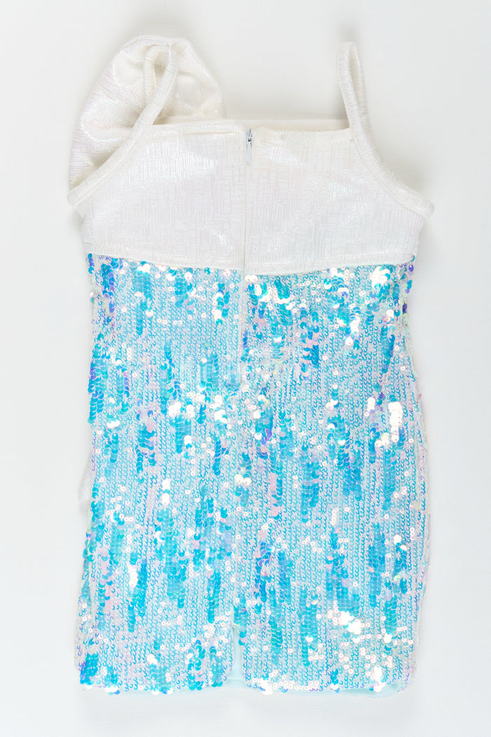 The Nesavu Girls Fancy Party Frock Fancy party frock for baby girl with sequin sparkle and satin bow Nesavu Nesavu baby girl sequin party frock bow matching bag birthdays events