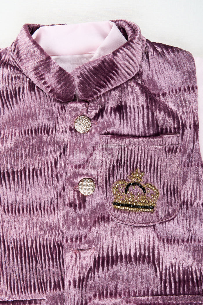 The Nesavu Boys Jacket Sets Fancy velvet jacket set for toddler boys for special occasions Nesavu Nesavu toddler boys velvet jacket pant set  stylish party outfit festive occasions
