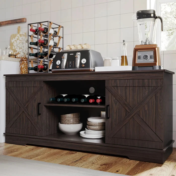 Farmhouse Coffee Bar Cabinet With Storage