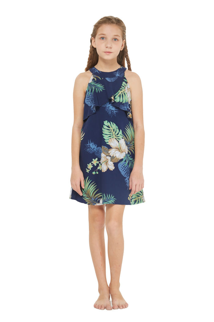 Father Daughter Nani Set Pineapple Garden Navy