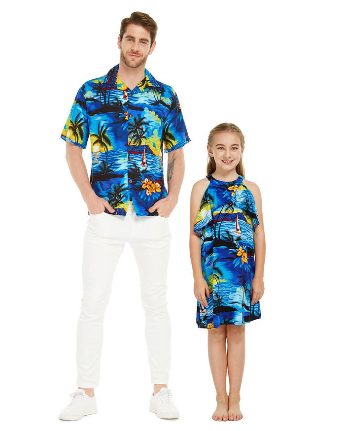 Father Daughter Nani Set Sunset Blue