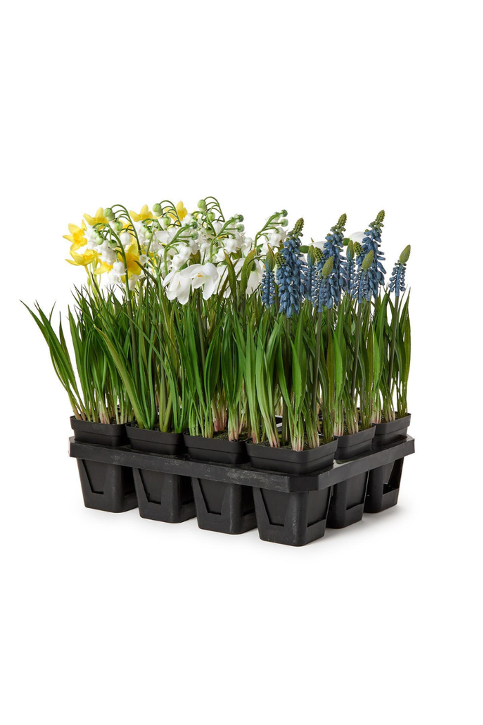 Faux Spring Potted Flowers