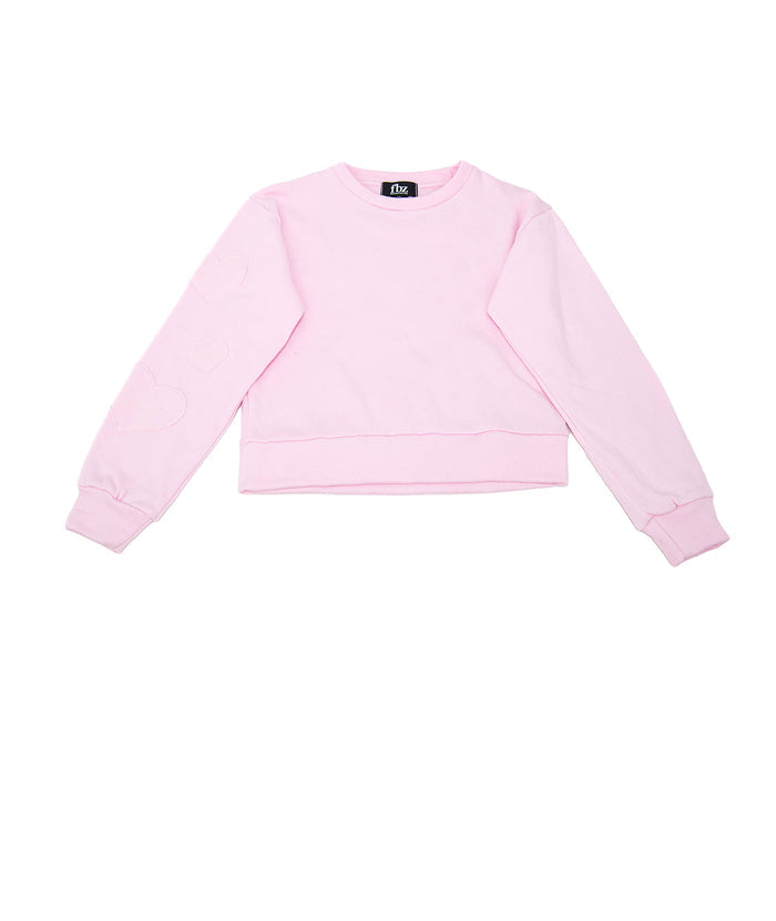 FBZ Girls Annie Pink Heart Sweatshirt Distressed/seasonal girls FBZ Flowers By Zoe