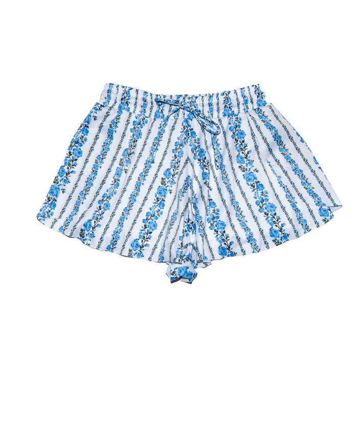 FBZ Girls Blue Stripe Floral Butterfly Shorts Distressed/seasonal girls FBZ Flowers By Zoe