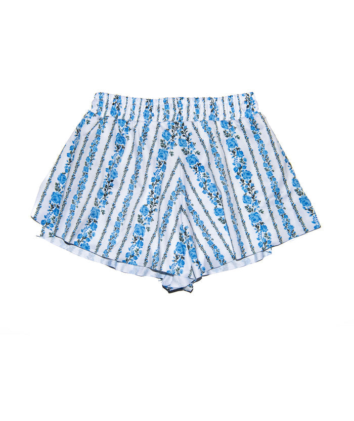 FBZ Girls Blue Stripe Floral Butterfly Shorts Distressed/seasonal girls FBZ Flowers By Zoe