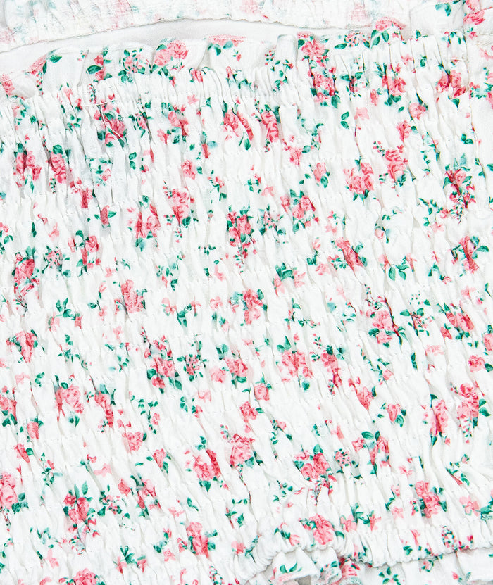 FBZ Girls Daisy Pink/Green Floral Tube Top Distressed/seasonal girls FBZ Flowers By Zoe