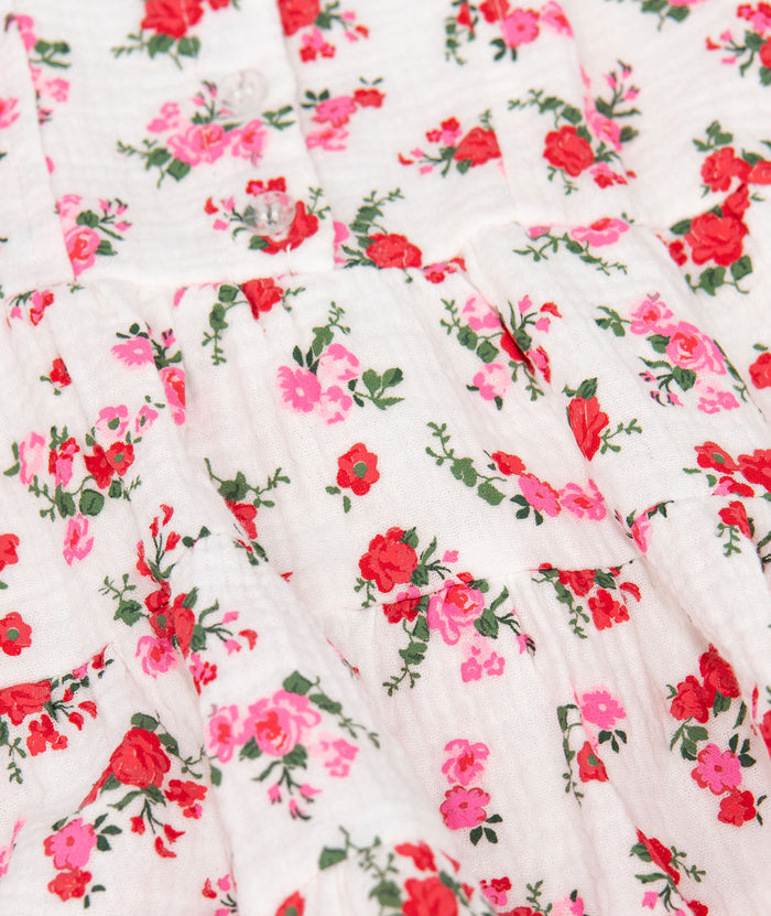 FBZ Girls Dara Red Short Sleeve Floral Dress Distressed/seasonal girls FBZ Flowers By Zoe