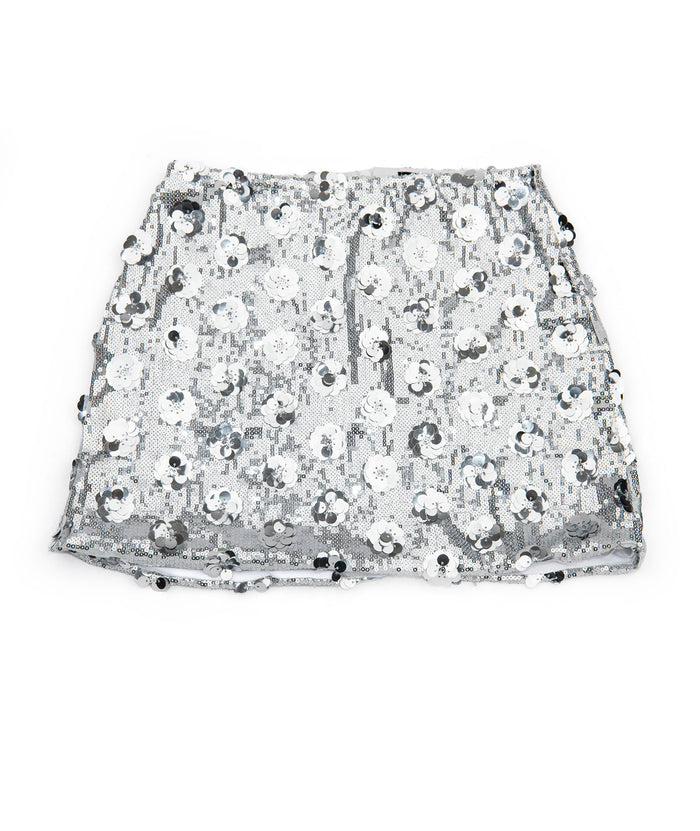 FBZ Girls Dusty Silver Paillette Skirt Girls Special Bottoms FBZ Flowers By Zoe
