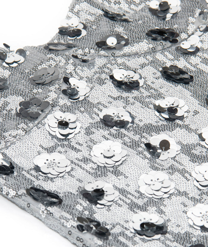 FBZ Girls Dusty Silver Paillette Tank Girls Special Tops FBZ Flowers By Zoe