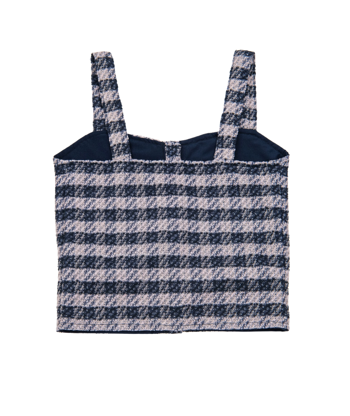 FBZ Girls Freddie Blue Houndstooth Tweed Tank Girls Casual Bottoms FBZ Flowers By Zoe