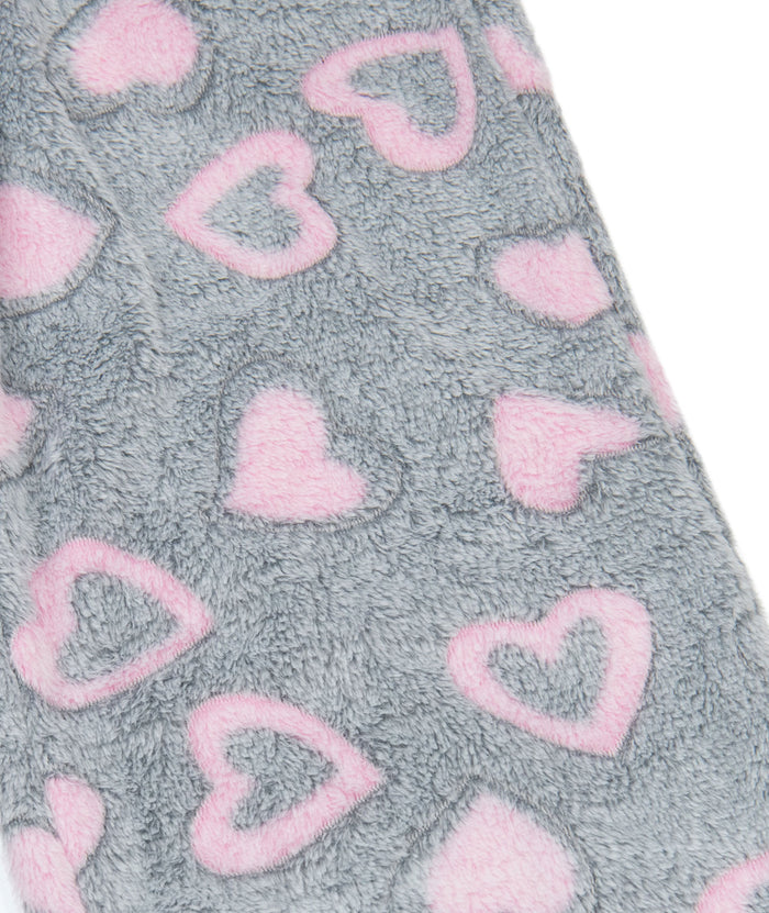 FBZ Girls Mac Pink Hearts Fuzzy Lounge Pants Girls Casual Bottoms FBZ Flowers By Zoe