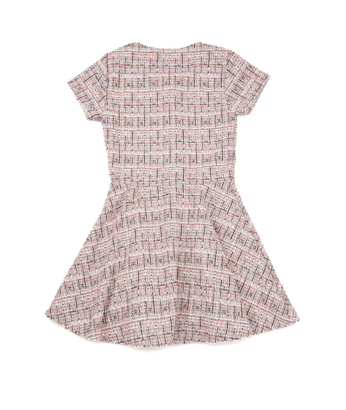 FBZ Girls Oakley Pink Tweed Cap Sleeve Dress Girls Special Dresses FBZ Flowers By Zoe