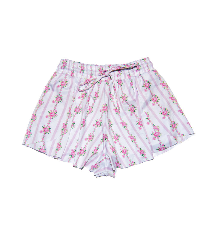 FBZ Girls Pink Stripe Floral Butterfly Shorts Distressed/seasonal girls FBZ Flowers By Zoe