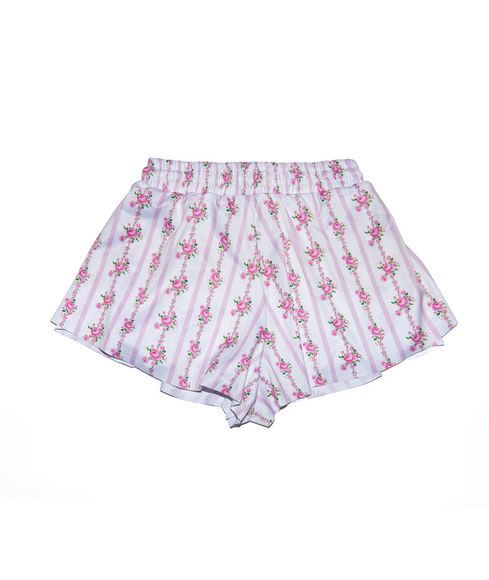 FBZ Girls Pink Stripe Floral Butterfly Shorts Distressed/seasonal girls FBZ Flowers By Zoe