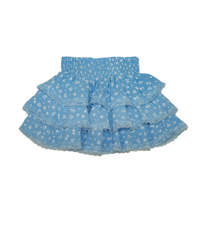 FBZ Girls Ravello Blue Floral Lace Skirt Distressed/seasonal girls FBZ Flowers By Zoe