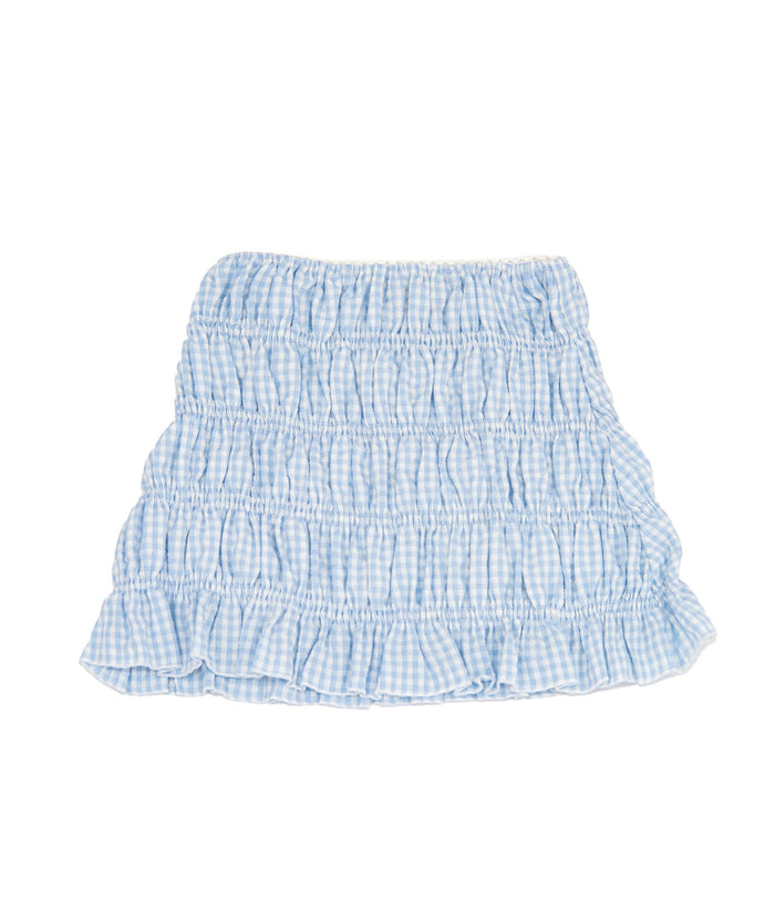FBZ Girls Saylor Blue Gingham Scrunch Skirt Distressed/seasonal girls FBZ Flowers By Zoe