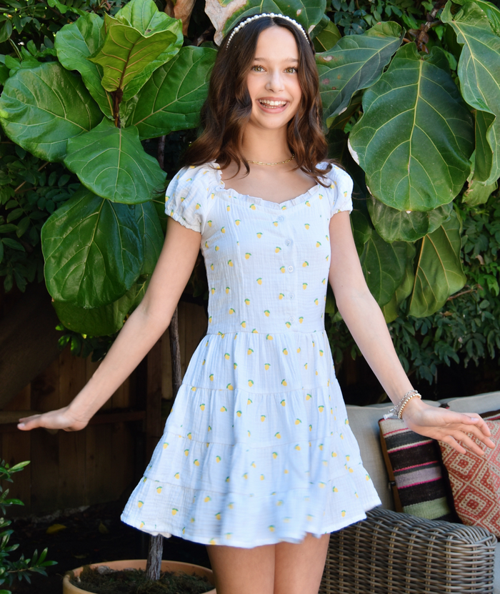 FBZ Girls Sorrento Lemon Dress Distressed/seasonal girls FBZ Flowers By Zoe