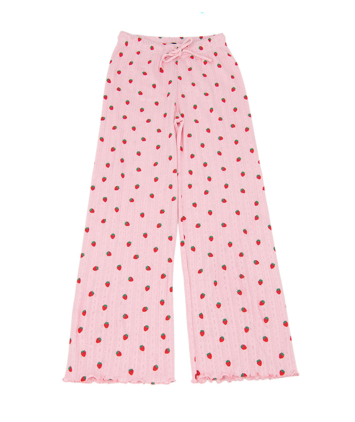 FBZ Girls Strawberry Pointelle Lounge Pant Distressed/seasonal girls FBZ Flowers By Zoe
