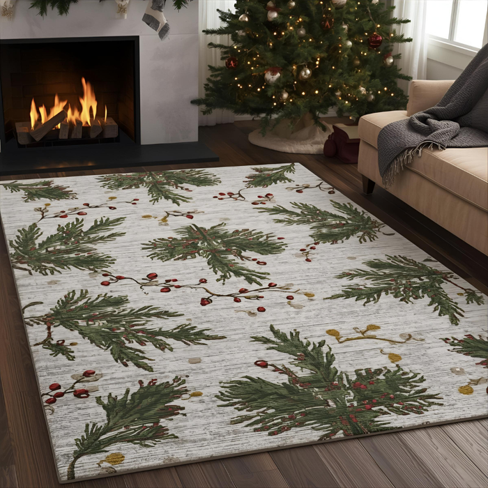 Festive Evergreen Area Rug