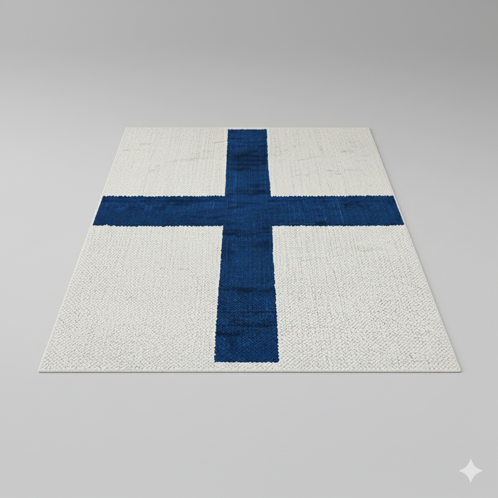 Finland Blue Cross Area Rug