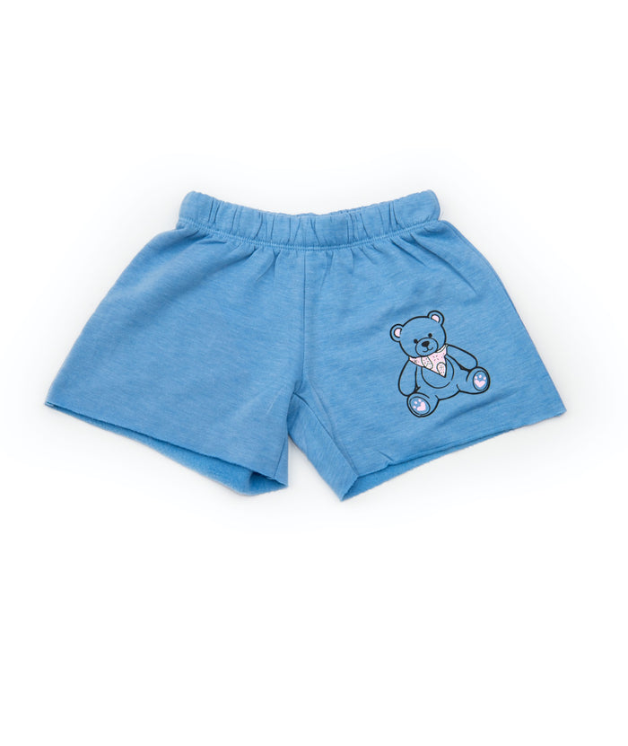 Firehouse Girls Bandana Bear Fleece Shorts Girls Casual Bottoms Firehouse Ice Blue Y/4