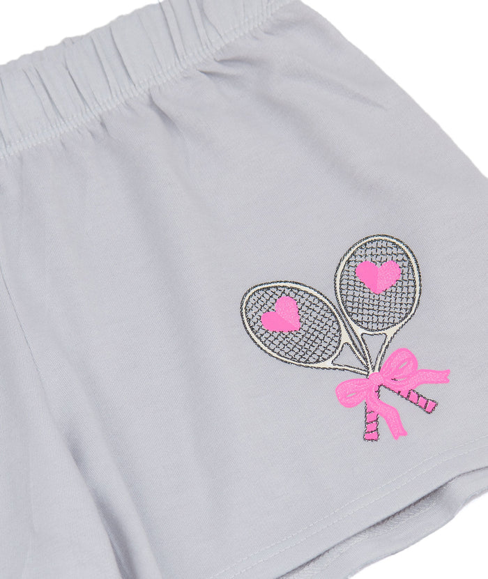 Firehouse Girls Carlee Clay Tennis Bow Fleece Shorts Girls Casual Bottoms Firehouse