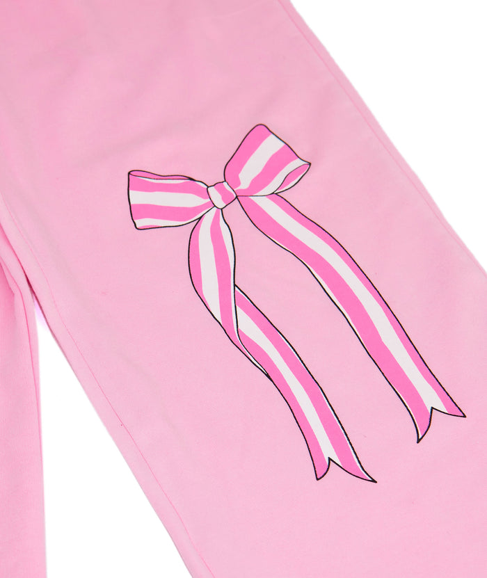 Firehouse Girls Ice Pink Stripe Bow Wide Leg Sweatpants Distressed/seasonal girls Firehouse