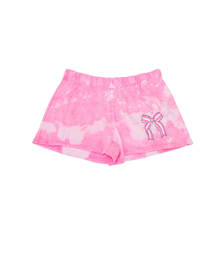 Firehouse Girls Neon Pink Cloud Stripe Bow Fleece Shorts Distressed/seasonal girls Firehouse Tie Dye Y/5