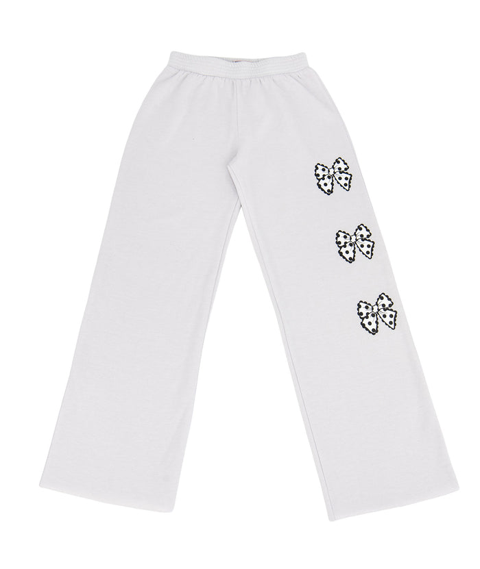 Firehouse Girls Polka Dot Bow Trio Wide Leg Sweatpants Distressed/seasonal girls Firehouse Clay Y/S (7/8)