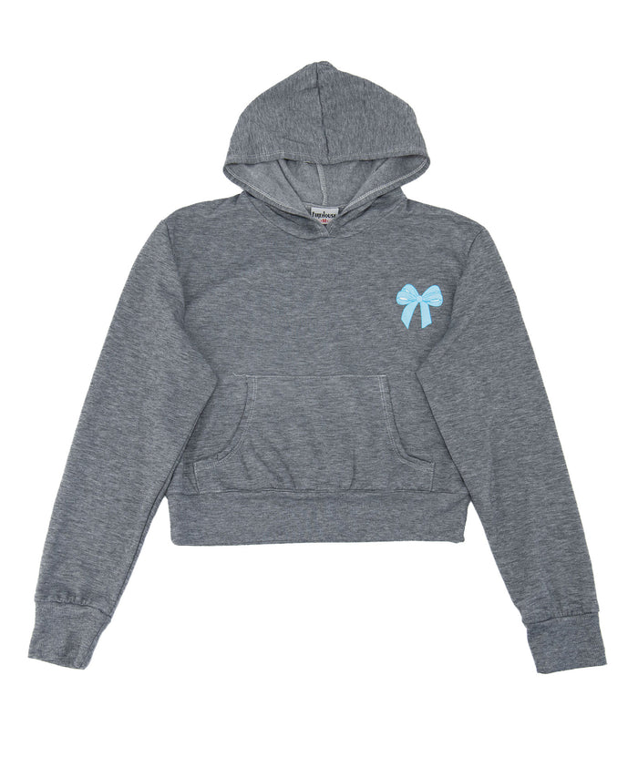 Firehouse Girls Tate Teddy Bow Pocket Hoodie Heather Grey Distressed/seasonal girls Firehouse Heather Grey Y/4