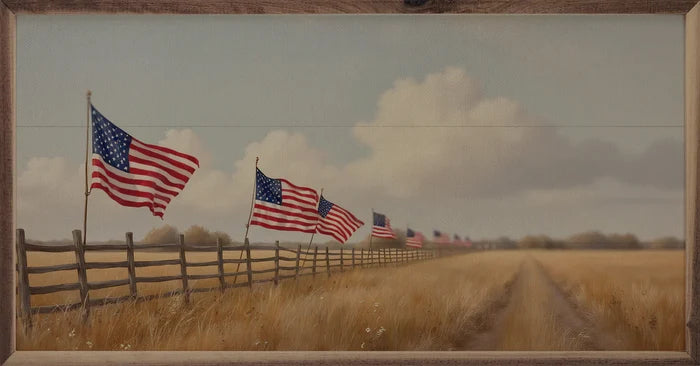 Flags On Fence Line Sign