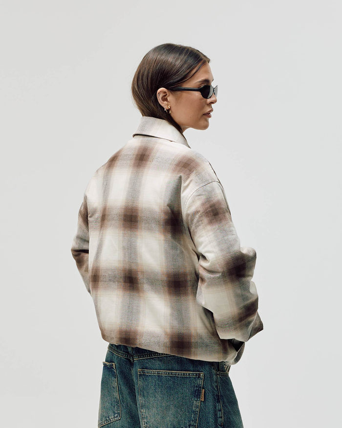 Flannel Jacket, Women - Brown Check