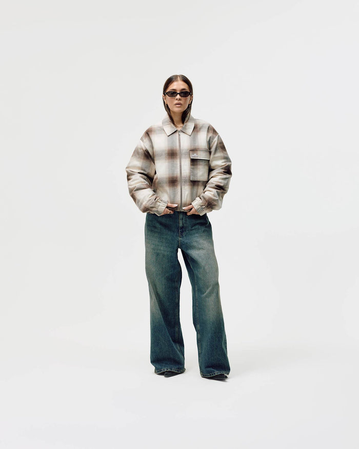 Flannel Jacket, Women - Brown Check