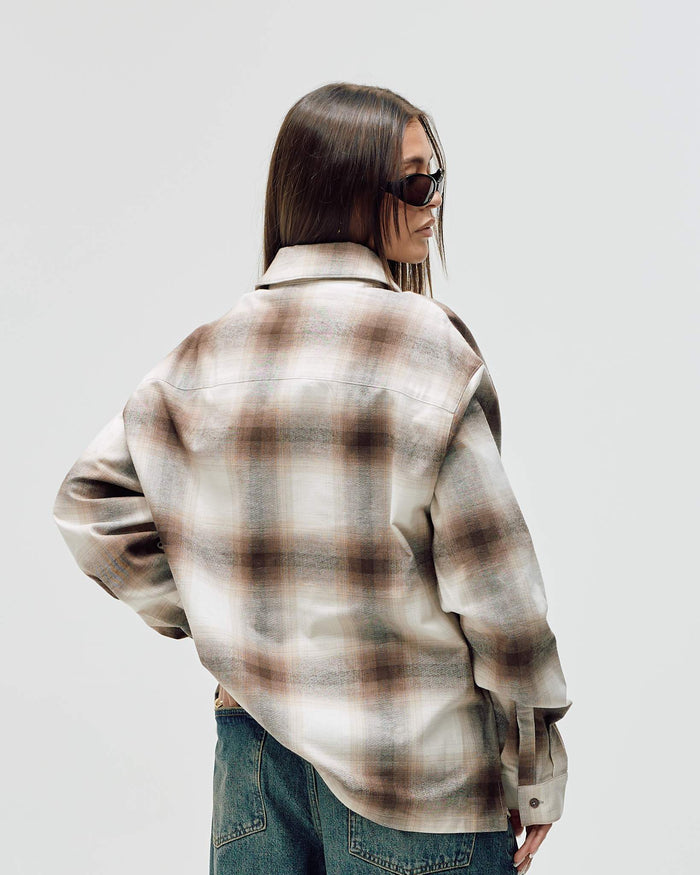 Flannel Shirt, Women - Brown Check