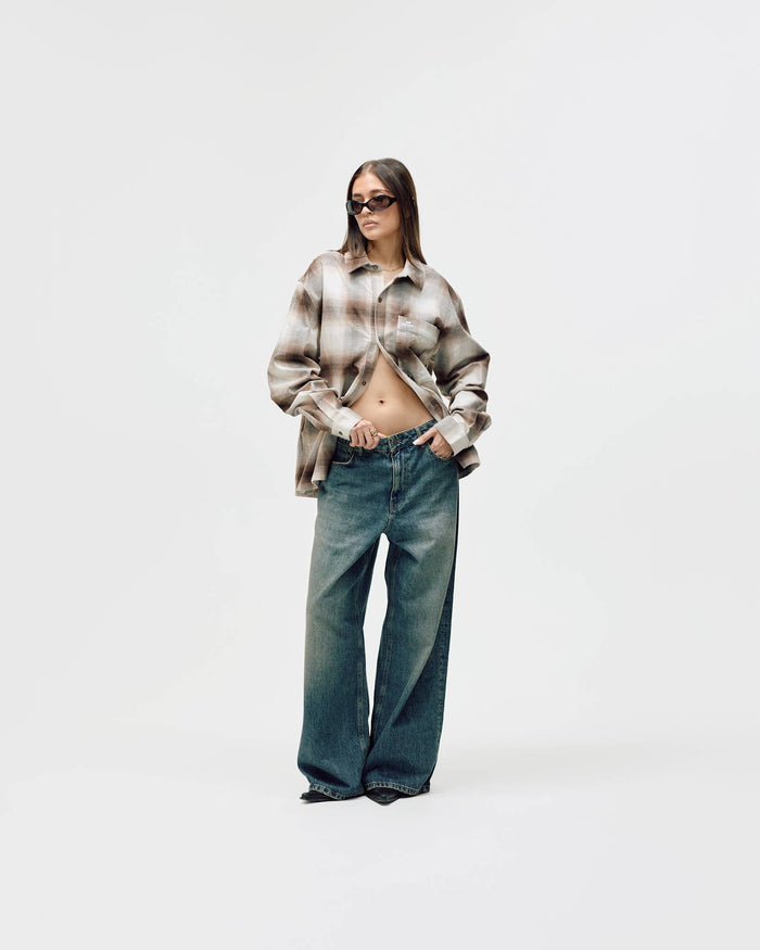 Flannel Shirt, Women - Brown Check