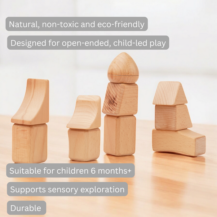 Flo - Waldorf Blocks | Irregular Wooden Blocks for Sensory Play (6 Months+)