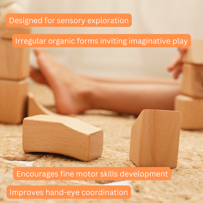 Flo - Waldorf Blocks | Irregular Wooden Blocks for Sensory Play (6 Months+)