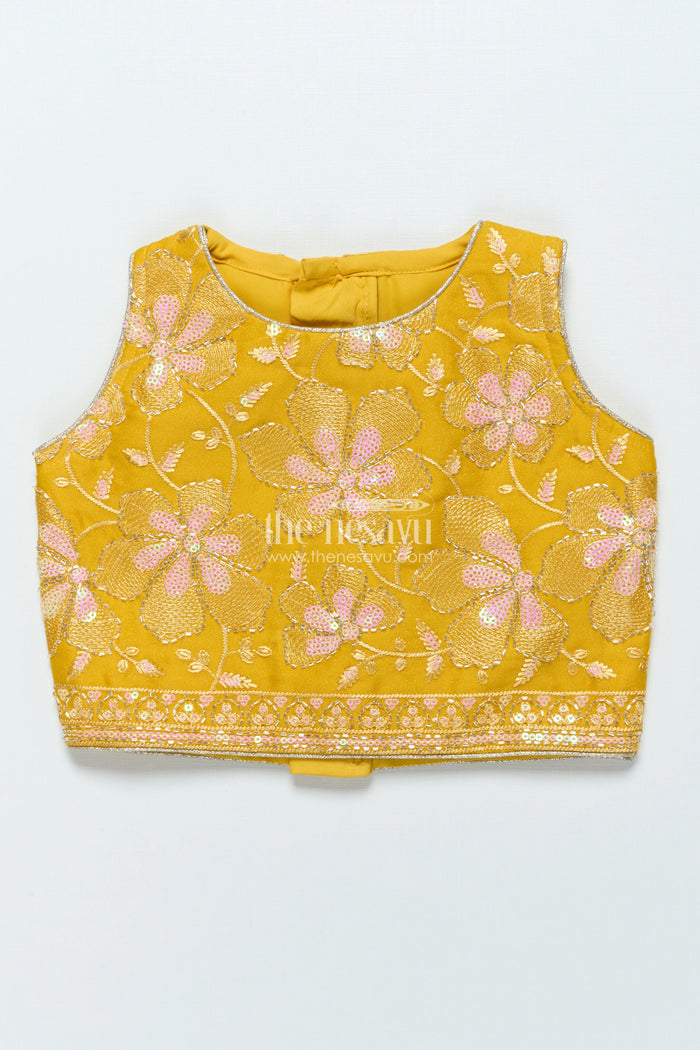 The Nesavu Girls Lehenga Choli Floral Embroidered Lehenga Choli for Girls for Weddings and Festive Events Nesavu Nesavu floral embroidered lehenga choli girls georgette perfect weddings festive events