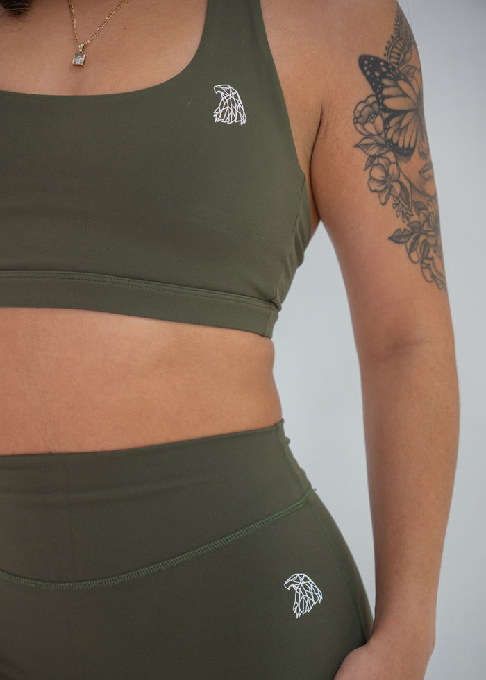 FLOW Halter Bra - OLIVE