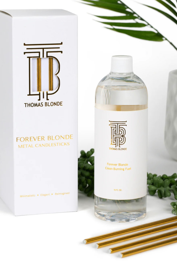 Forever Blonde Metal Candlestick and Oil