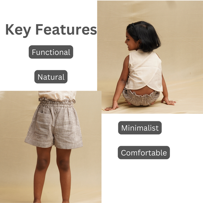 Frilly Fun Set' - Girls' Set with Crop Top and Frilly Shorts Set (3-6 Years)