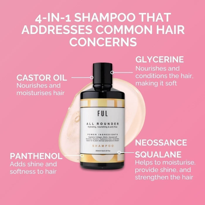 FUL All-Rounder Shampoo 250ml – Sulphate-Free Cleanser for Dry, Damaged & Frizzy Hair - The LTL Shop