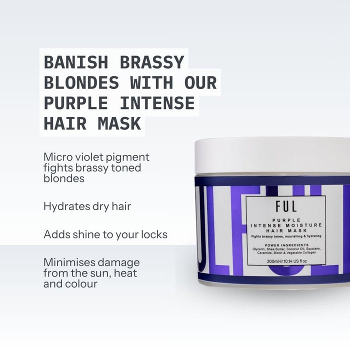 FUL Purple Hair Mask 300ml – Anti-Yellow Toning Mask for Blonde, Silver & Bleached Hair - The LTL Shop