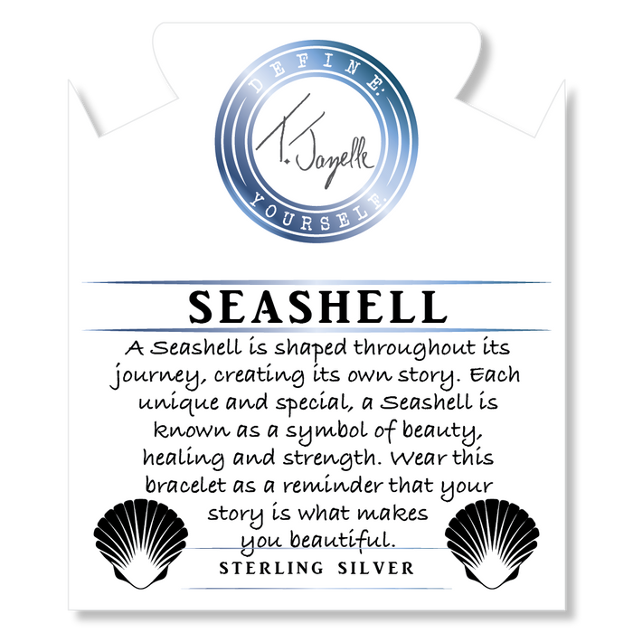 Garnet Stone Bracelet with Seashell Sterling Silver Charm